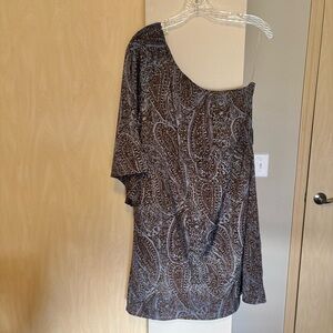 Fab’rik New Womens L Dress Blue Paisley One Shoulder H&D 1SHOULDERBHD8013Q Navy